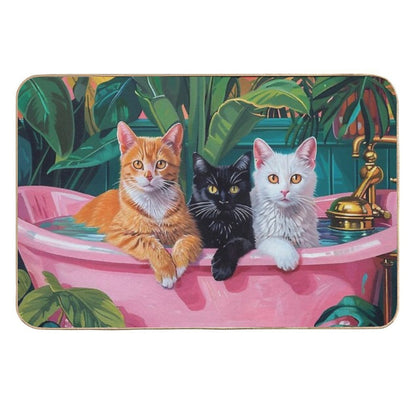 Painting of Cats  Fade-Resistant Bath Mat