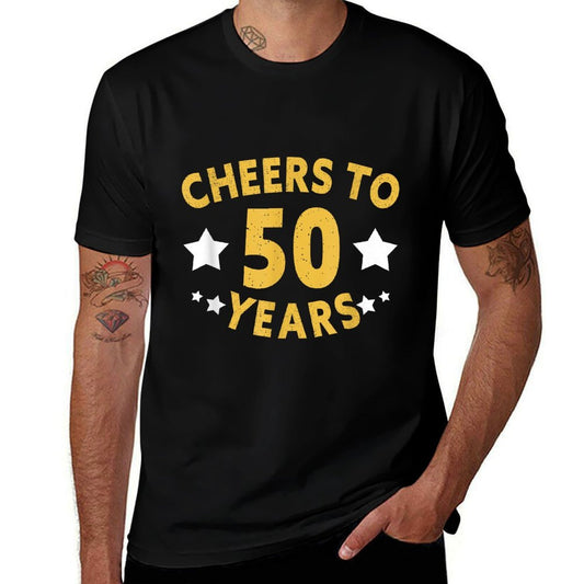 Cheers To 50 Years Funny 50th Birthday  Wrinkle-resistant T-Shirt
