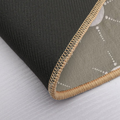 Pretty Polka Dots Sun Pattern Boho Aesthetic In Muted Colors Muted Green  Toxin-Free Bath Mat