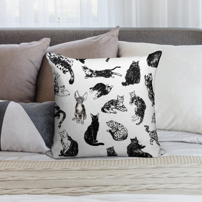 Kitty Kitty, Bang-bang! Soft Decorative Cover Throw Pillow