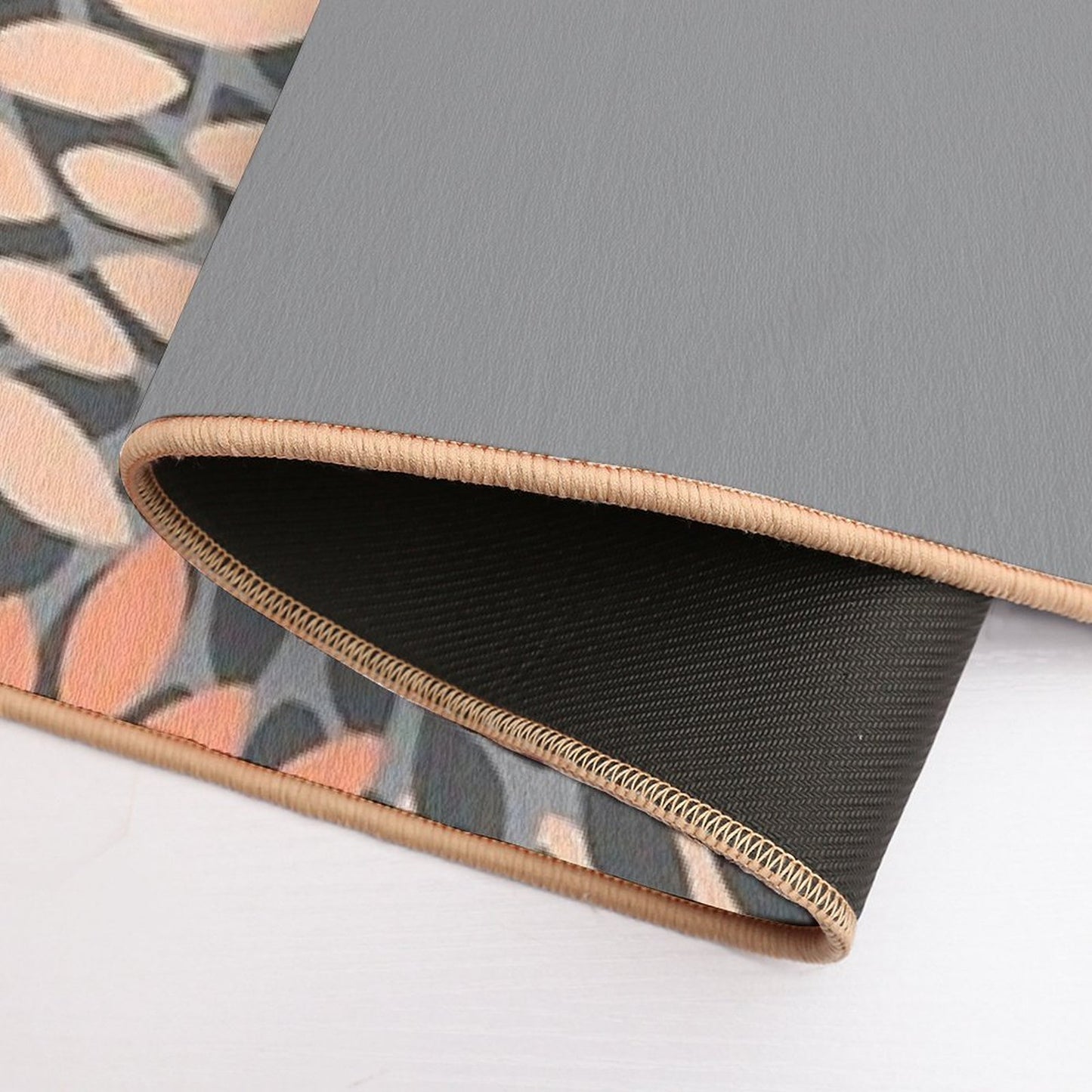 Get Naked - Floral Peach, Gray, White  Multi-Purpose Bath Mat