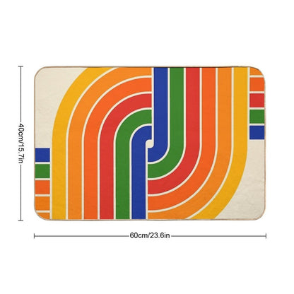 Retro Geometric Criss Cross Durable Bath Mat