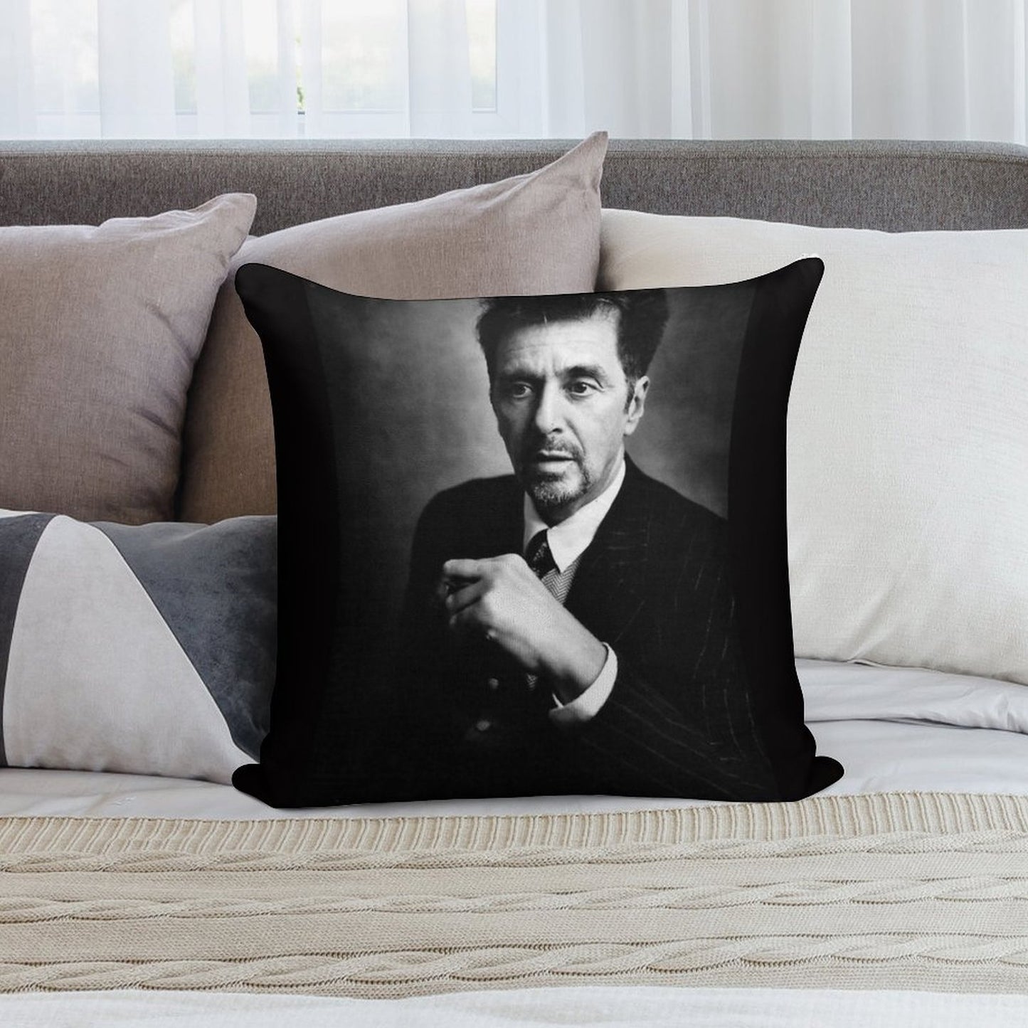 Al Pacino Art Soft Luxury Feel Throw Pillow