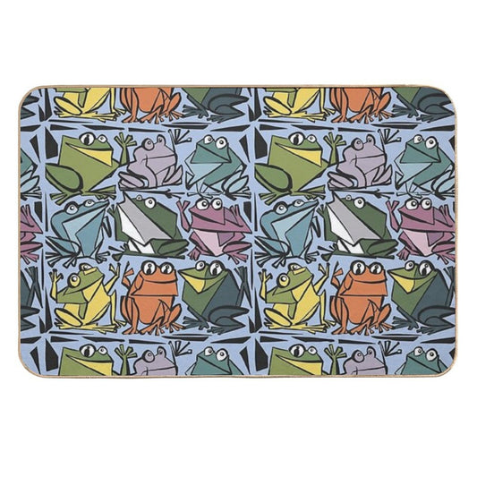 Funny Cool Artsy Frog Print Abstract Art  Slip-Resistant Bath Mat