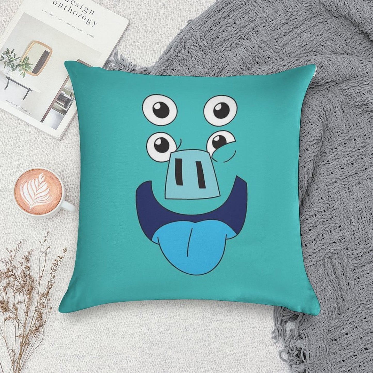 Kipo - Pig Face Soft Easy Maintenance Throw Pillow