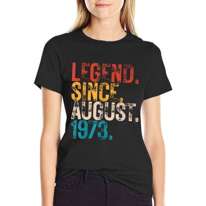 Vintage 50 Years Old Legend Since August 1973 50th Birthday  Easy-care T-Shirt