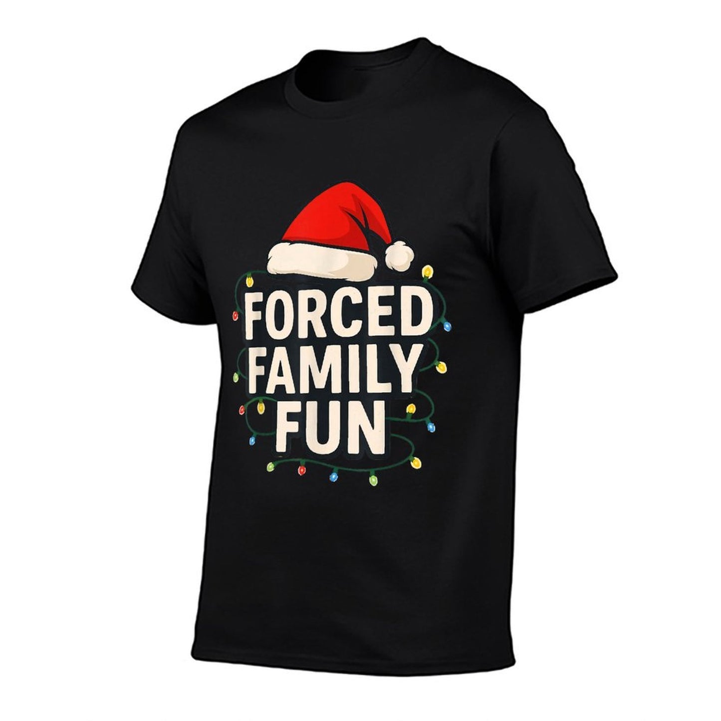 Forced Family Fun Men Women Kids Christmas Pajamas  Heathered Texture T-Shirt