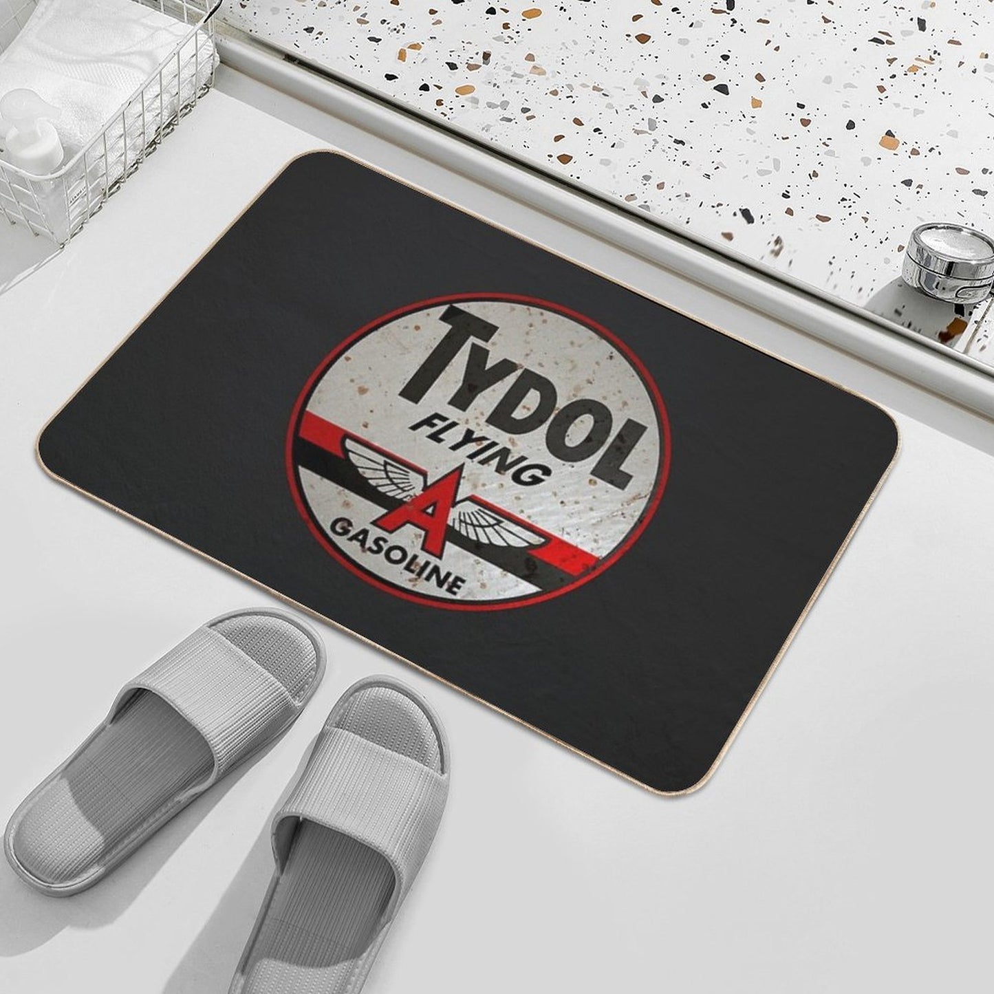 Tydol Flying Gasoline Vintage Sign Rusted  Eco-Friendly Bath Mat