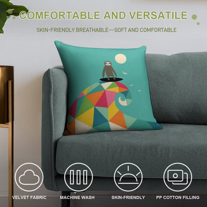 Surfs Up Soft Durable Construction Throw Pillow