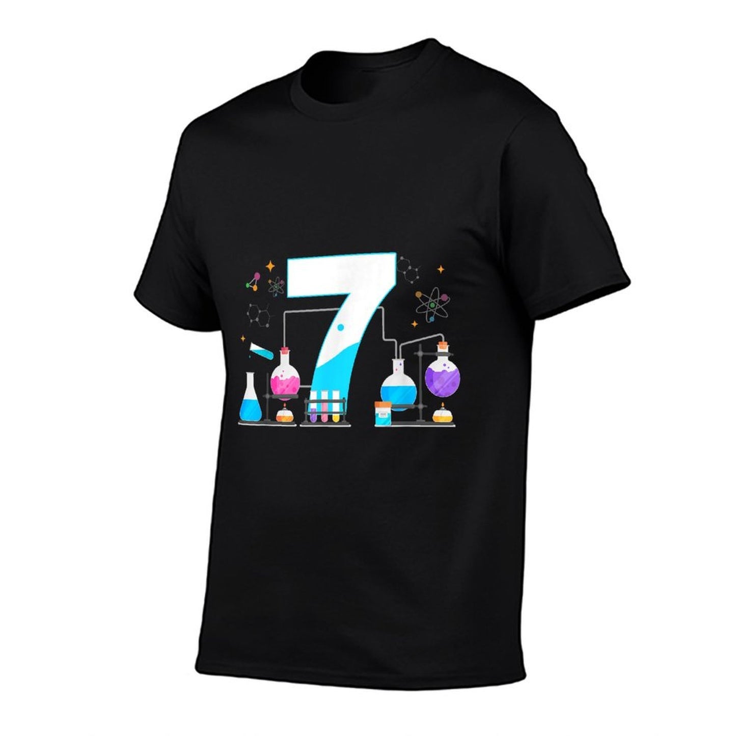 7 Year Old Kids Scientist 7th Birthday Kids Science  Oversized Silhouette T-Shirt