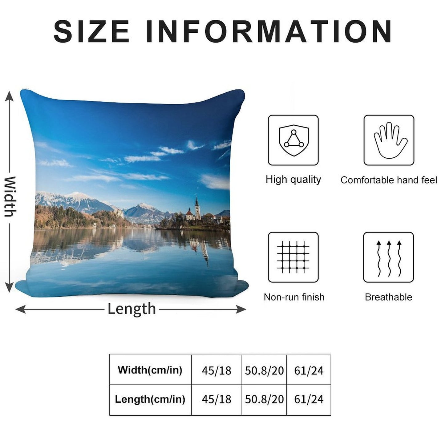 Morning at The Lake of Bled Soft Ultra-Soft Texture Throw Pillow