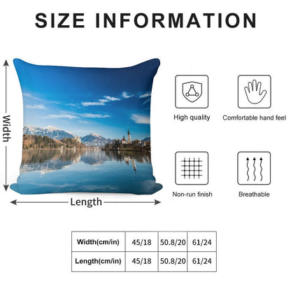 Morning at The Lake of Bled Soft Ultra-Soft Texture Throw Pillow