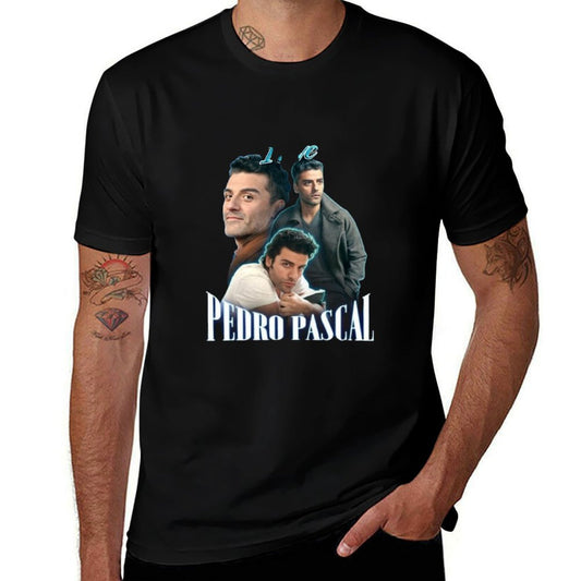 I Love Pedro Pascal Oscar Isaac Cursed Fan Collage  Polyester Blend T-Shirt
