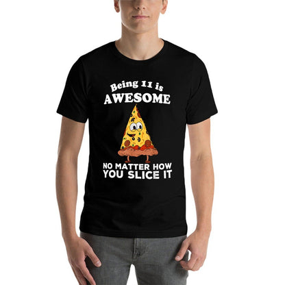 Being 11 Is Awesome 11th Birthday Pizza Theme Funny Eleventh  Relaxed-fit T-Shirt