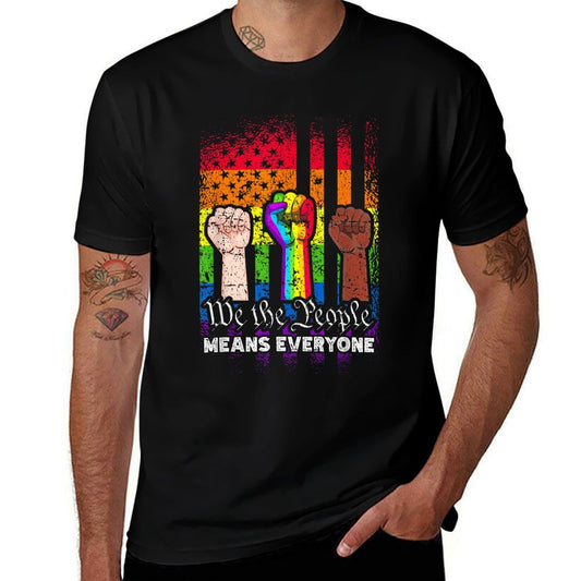 We The People Means Everyone US Constitution LGBT Pride  Eco-friendly Material T-Shirt