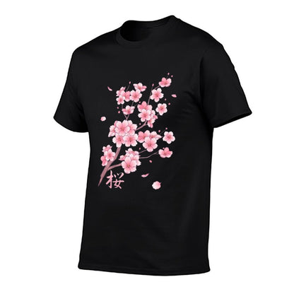 Falling Sakura Cherry Blossom  Polyester Blend T-Shirt