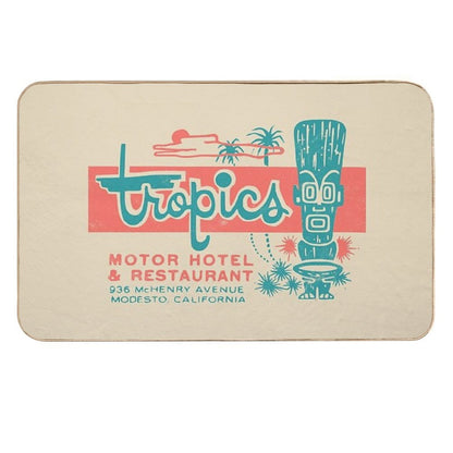 Tropics Motor Hotel  Tiki  1950s  Polynesian  Retro Surf Style  Versatile Bath Mat