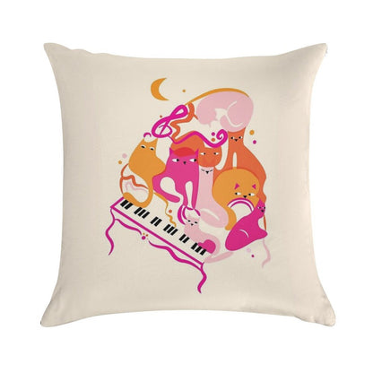 Jazz Cats Soft Anti-Pilling Throw Pillow