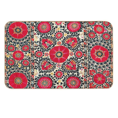 Shakhrisyabz Suzani Uzbek Embroidery Print  Versatile Bath Mat