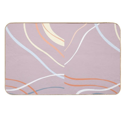 Mauve Abstract Lines  Anti-Trip Bath Mat