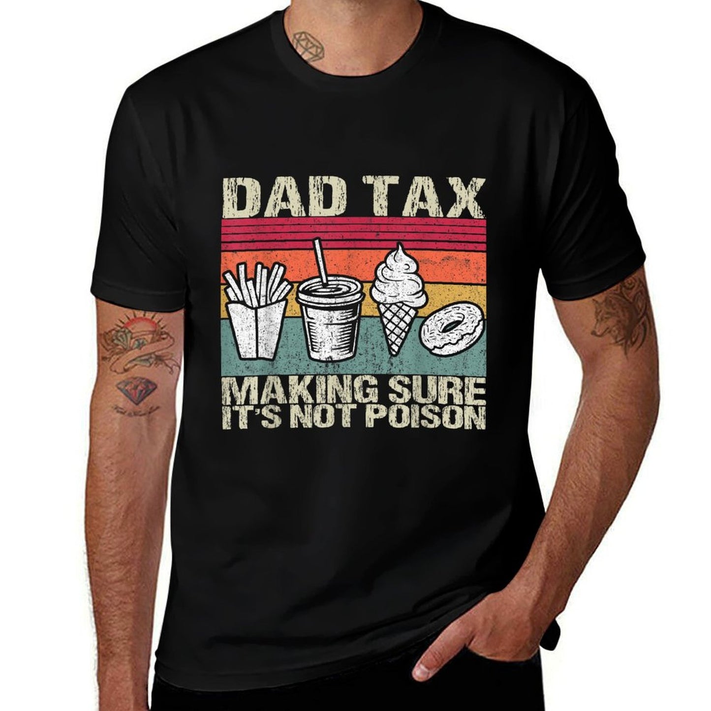 Retro Dad Tax Making Sure It's Not Poison Funny Father's Day Polyester Blend T-Shirt