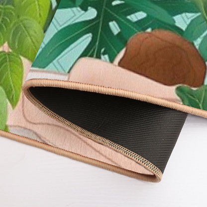 Plant Lady In Bathroom  Versatile Bath Mat