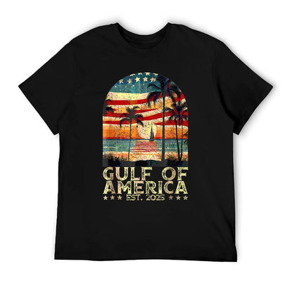 Retro Gulf Of US America 2025 American Flag Gulf Mexico Wrinkle-resistant T-Shirt