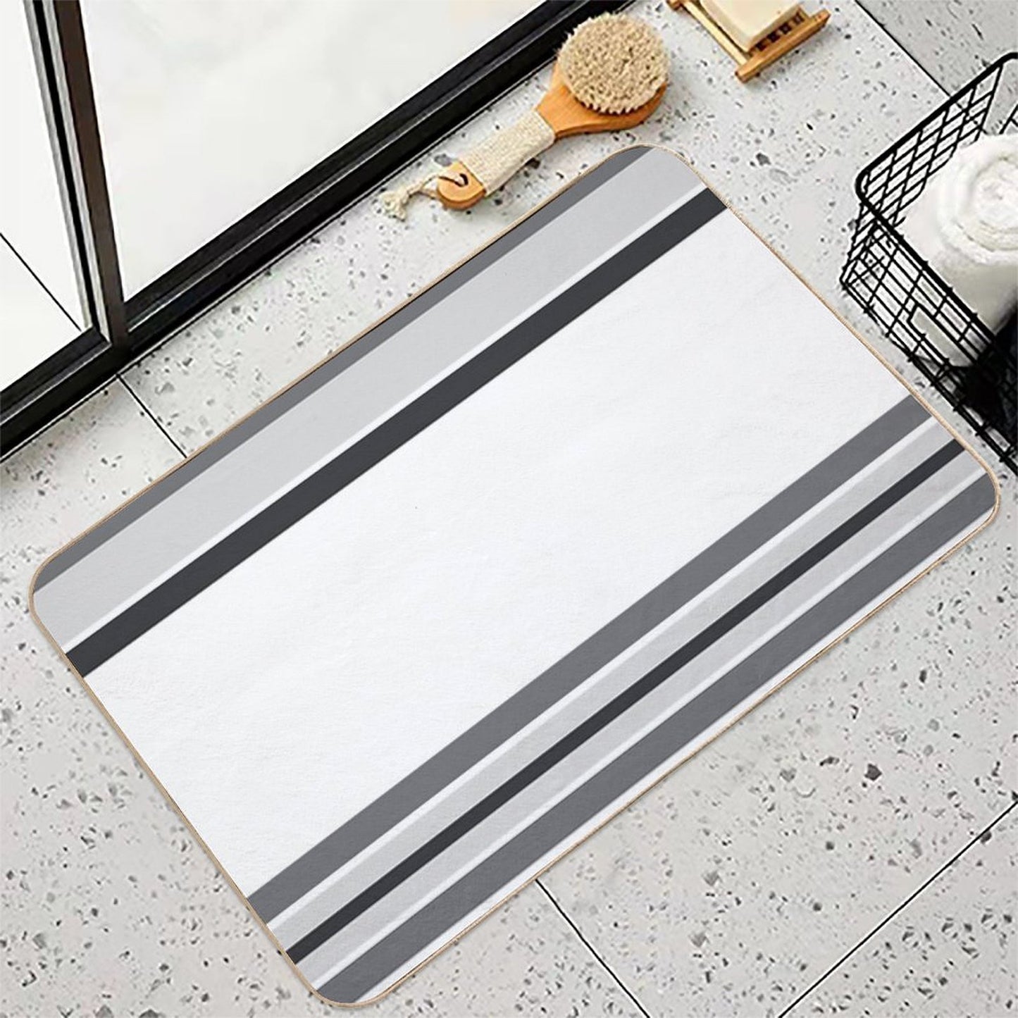 Line Art Neutral 02  Slip-Resistant Bath Mat