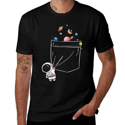 Cartoon Astronaut Pocket Galaxy Astronaut Galaxy Spaceman  Versatile T-Shirt