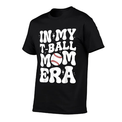 In My T Ball Mom Era Groovy Funny Ball Mom Mother&#39;s Day  Vintage-inspired T-Shirt