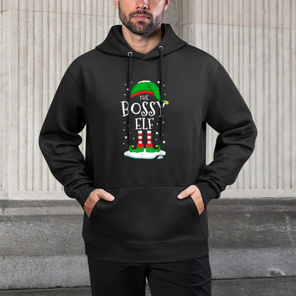 The Bossy Elf Christmas Family Matching Xmas Group Funny Breathable Fabric Hoodie