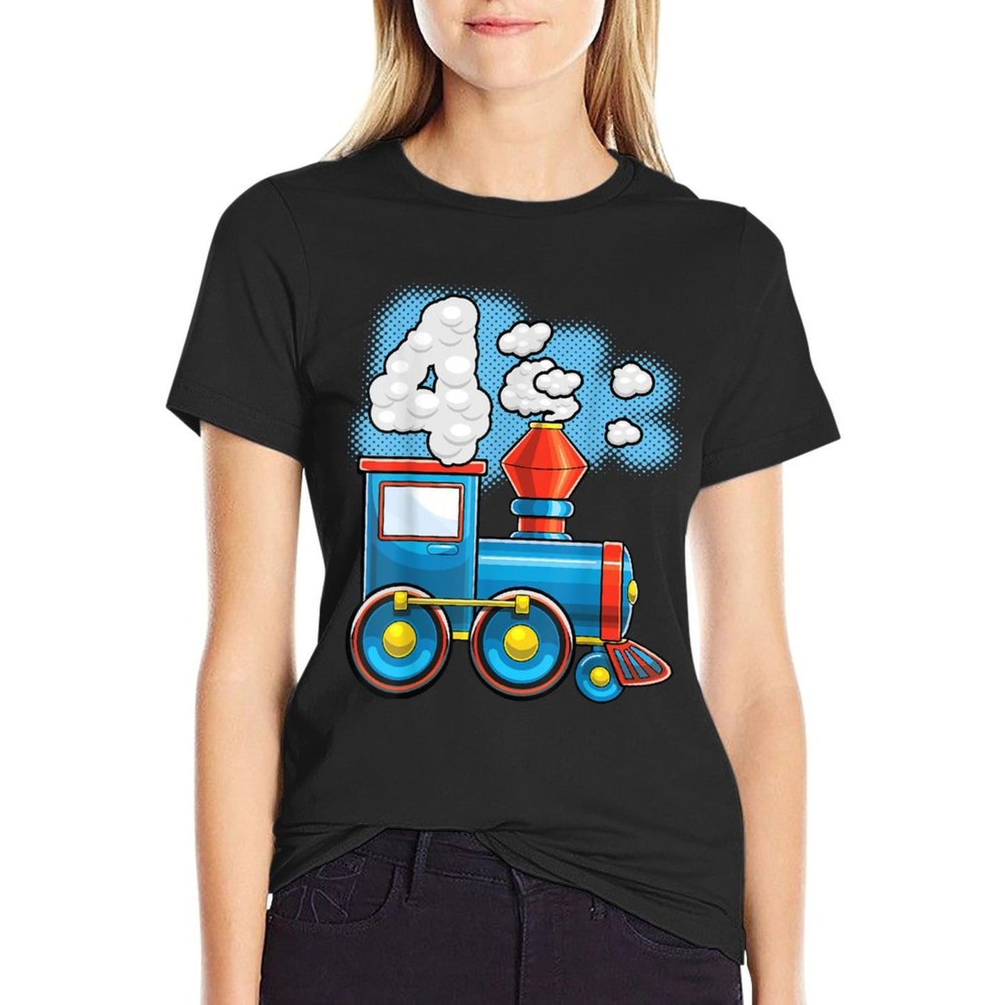 Chugga Chugga Train 4th Birthday Party Supply Birthday Boy  Trendy Pattern T-Shirt