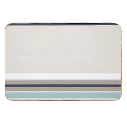 Line Art Neutral Light Blue  Multi-Purpose Bath Mat