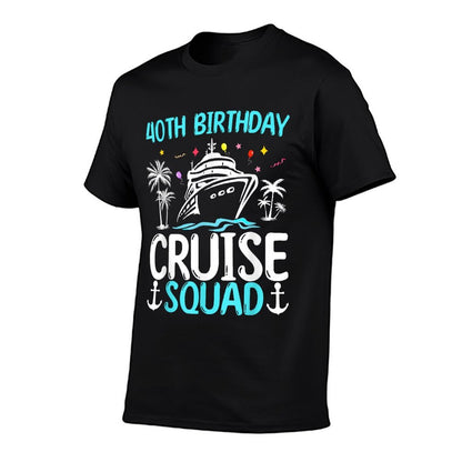 40th Birthday Cruise Squad Gifts 2025 Matching Party Family  Trendy Pattern T-Shirt