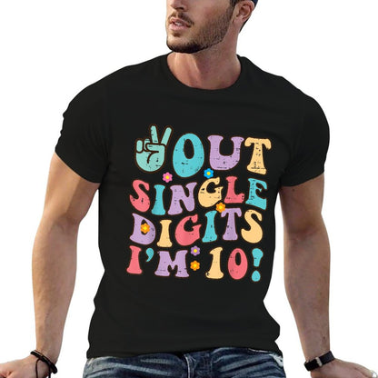 10th Birthday Peace Out Im 10 Years Old Groovy Girls Boys  Moisture-wicking T-Shirt