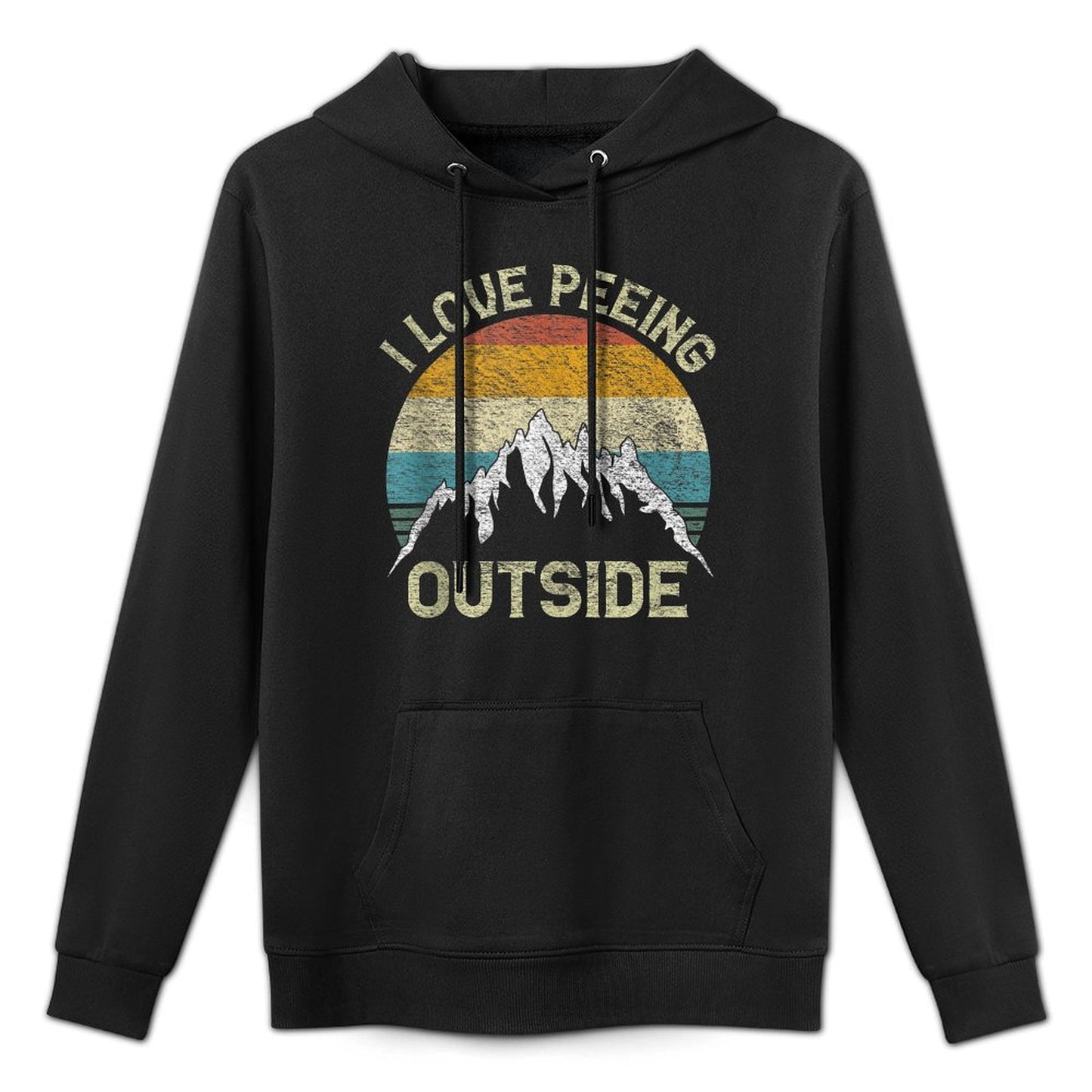 I Love Peeing Outside Funny Outdoor Camping Lover Hiking Kangaroo Pocket Hoodie