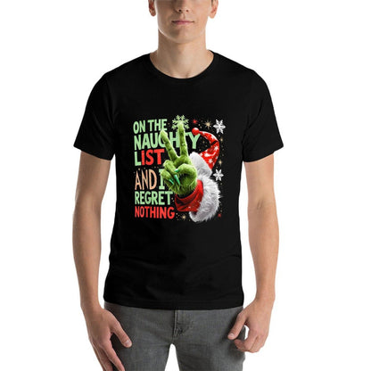 Funny Naughty List Christmas Holiday 2025 Family Matching  Graphic-printed T-Shirt