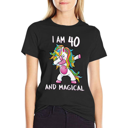 I Am 40 & Magical Unicorn Birthday Fourty Years Old  Affordable Price T-Shirt