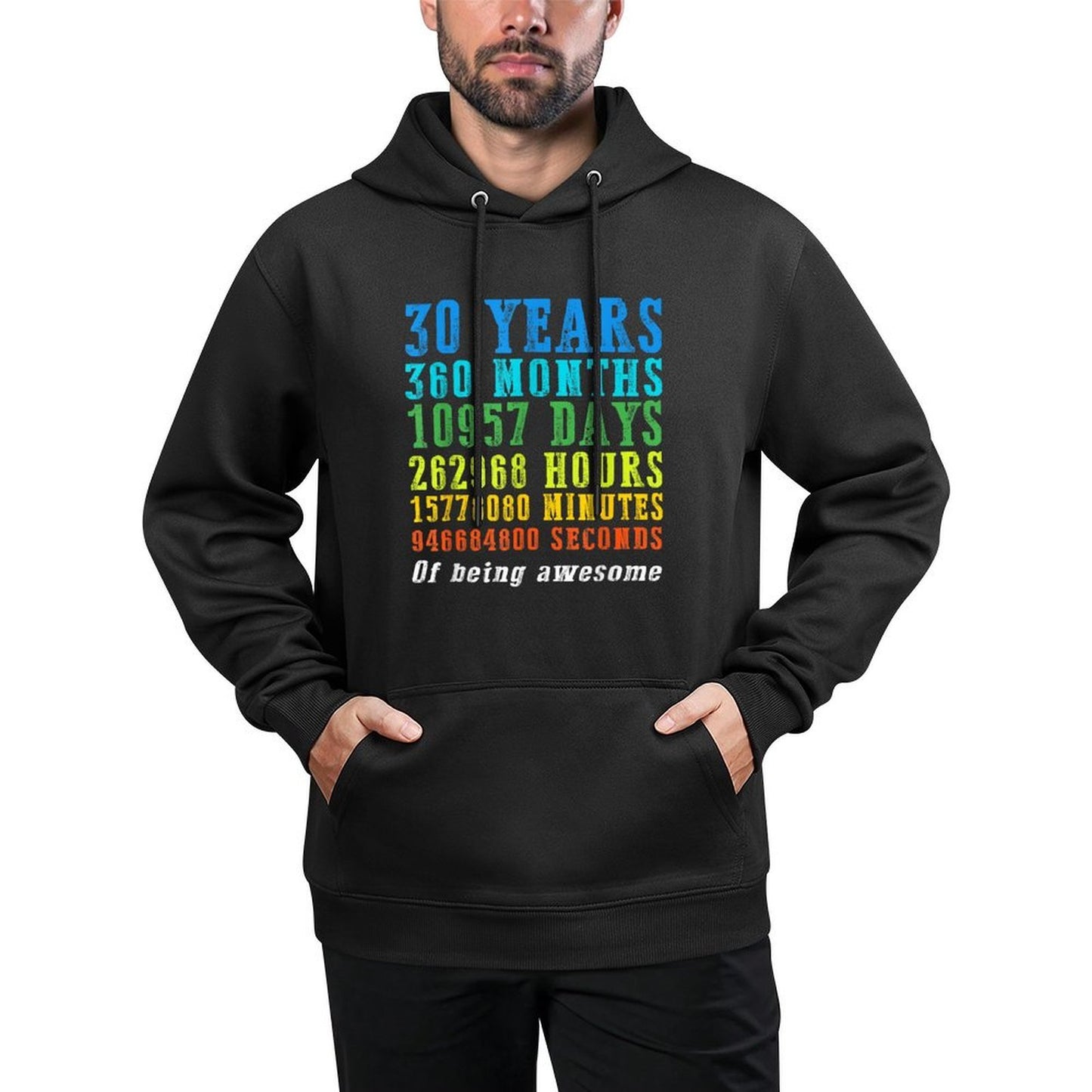 30 YEARS 360 MONTHS Happy Bday 30th Birthday Countdown All-Day Comfort Hoodie