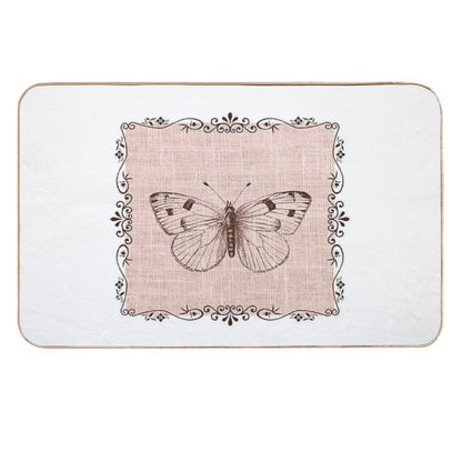 Natural Linen Art  Easy To Clean Bath Mat