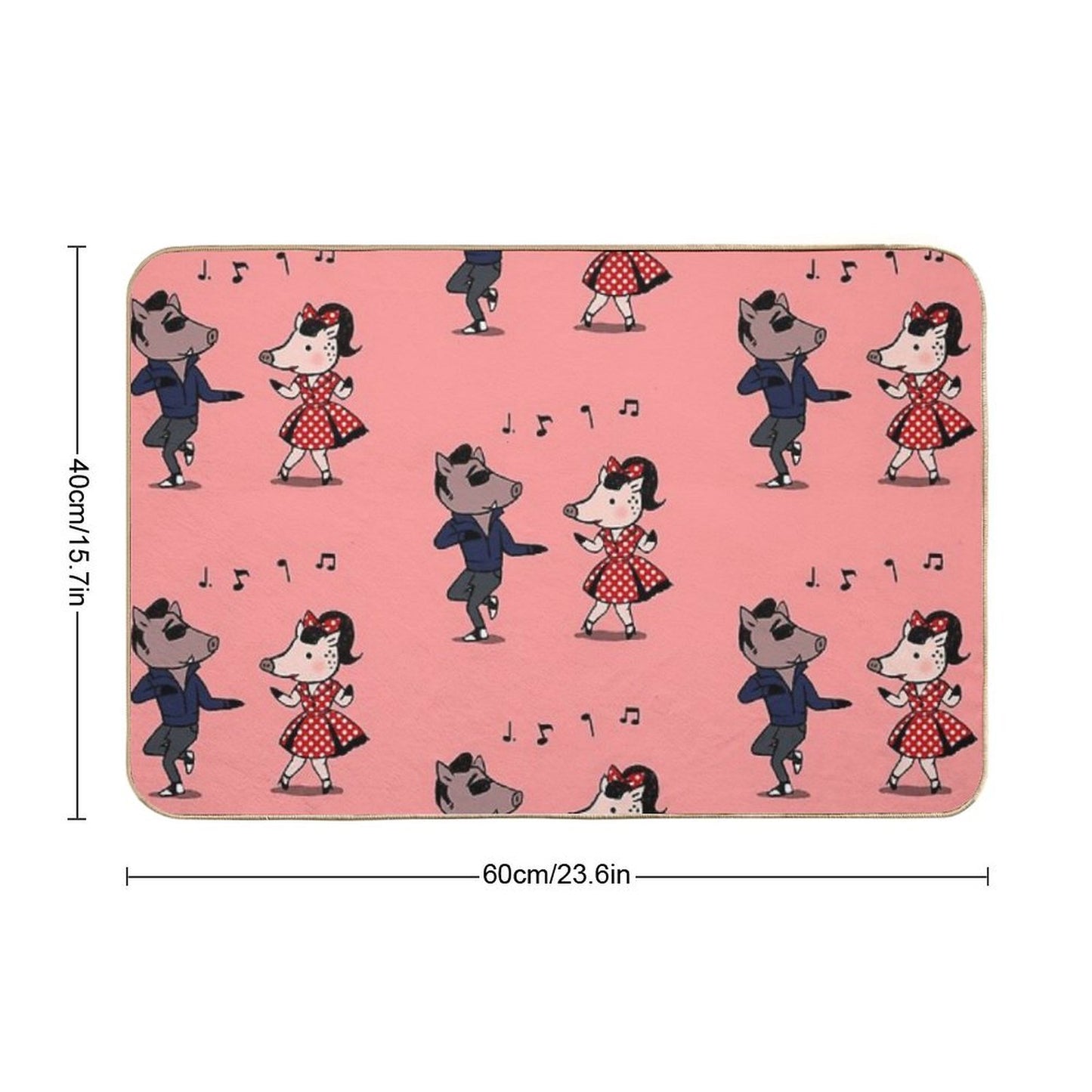 Rockabilly Boars  Toxin-Free Bath Mat