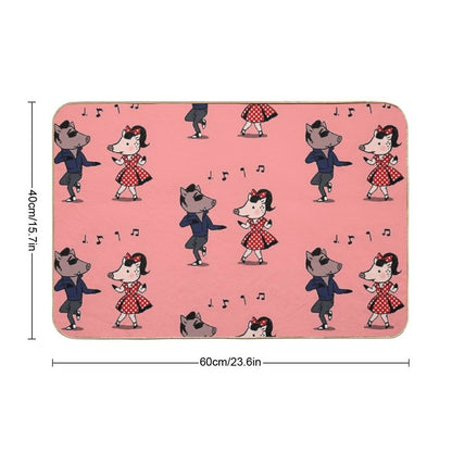 Rockabilly Boars  Toxin-Free Bath Mat
