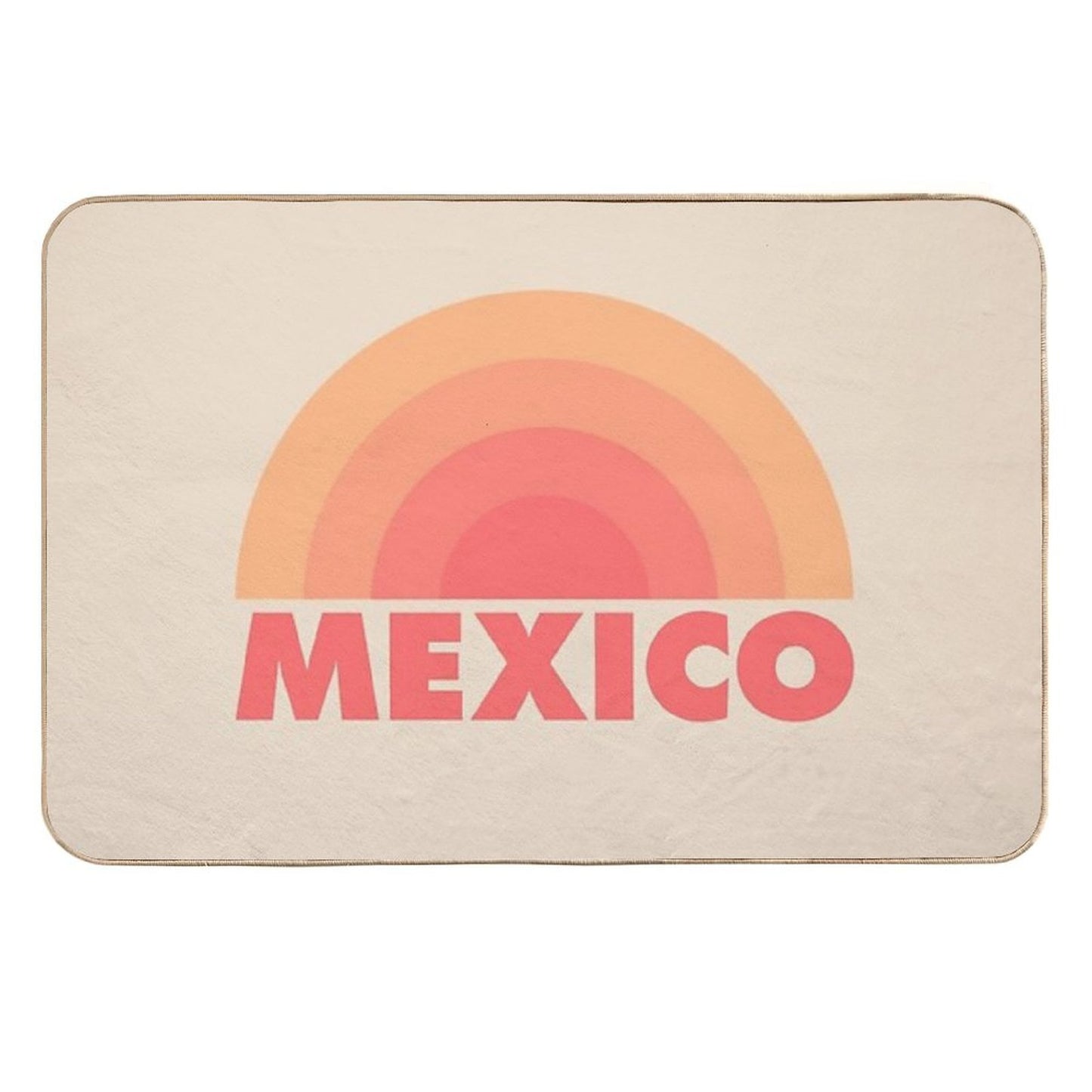 Mexico Retro Rainbow Orange  High-Traffic Bath Mat