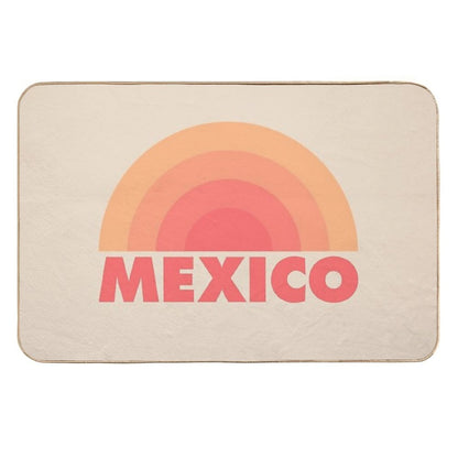 Mexico Retro Rainbow Orange  High-Traffic Bath Mat