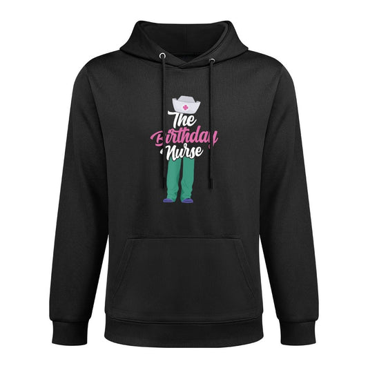 Funny Nursing School Students Gifts  Apparel - The Birthday Nurse - Womens Black - Small - Modern - Birthday - Nurses, Medical S Customizable Surface Hoodie