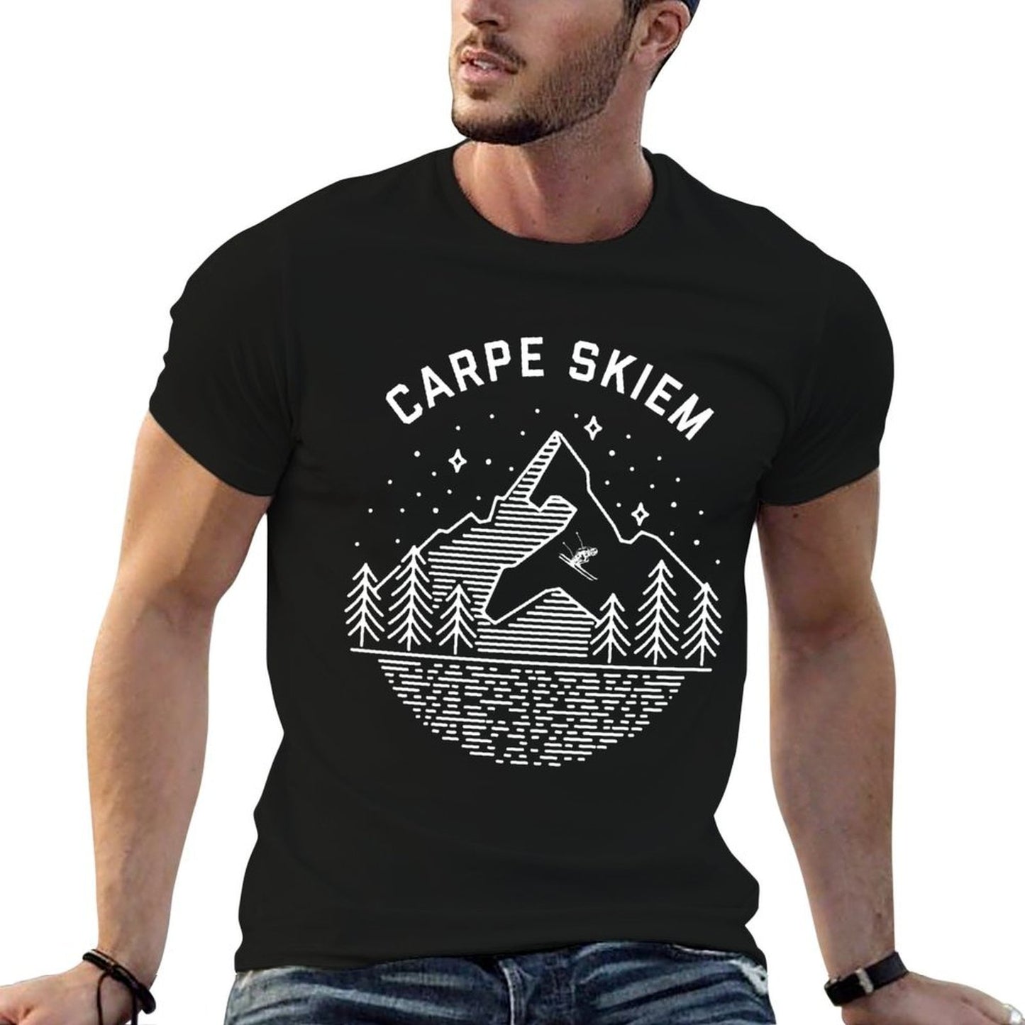 Carpe Skiem Winter Sports Ski T Shirt  Fade-proof Color T-Shirt