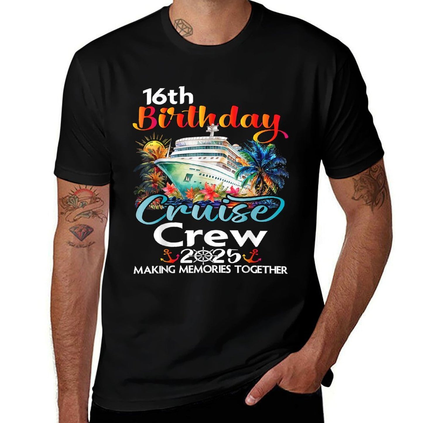 16th Birthday Cruise Crew Friends Family Vacation Matching  Stretchy T-Shirt