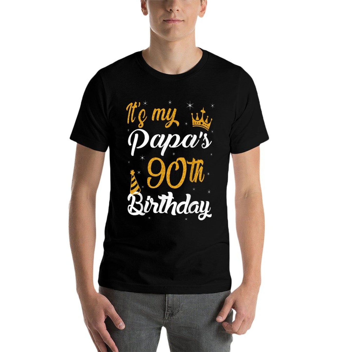 Happy It's My Papa's 90th Birthday 1935 90 Years Old  High-quality Stitching T-Shirt