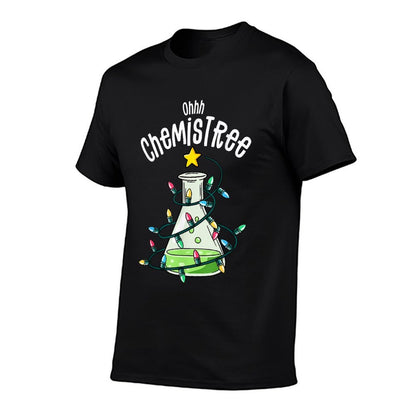 Chemistry by Joy Haus Oh Chemistree Unisex-Adults Black Small Modern Embroidery Cartoon Christmas Holiday Unique Design Crew Nec  Durable T-Shirt