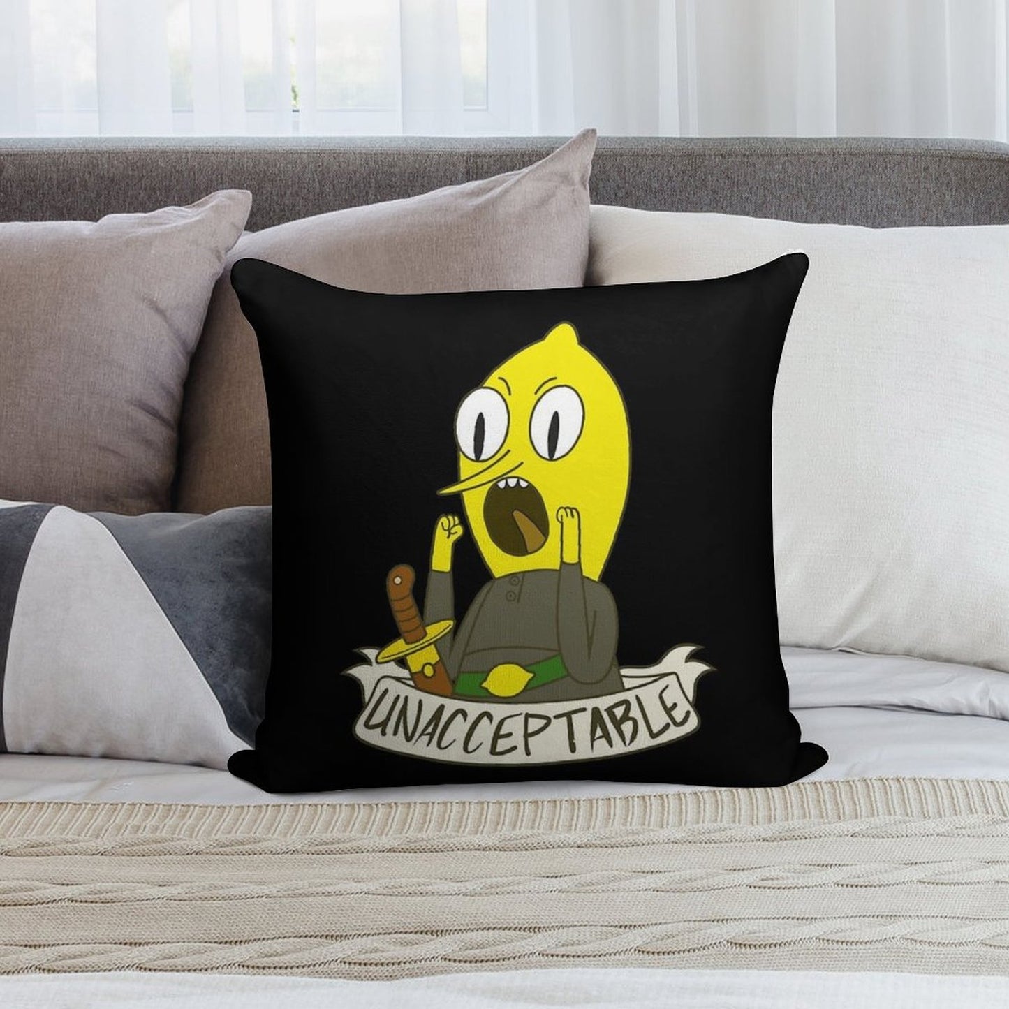 Lemongrab Soft Luxury Feel Throw Pillow